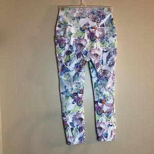 RBX Small White Floral Pocketed Athletic Leggings